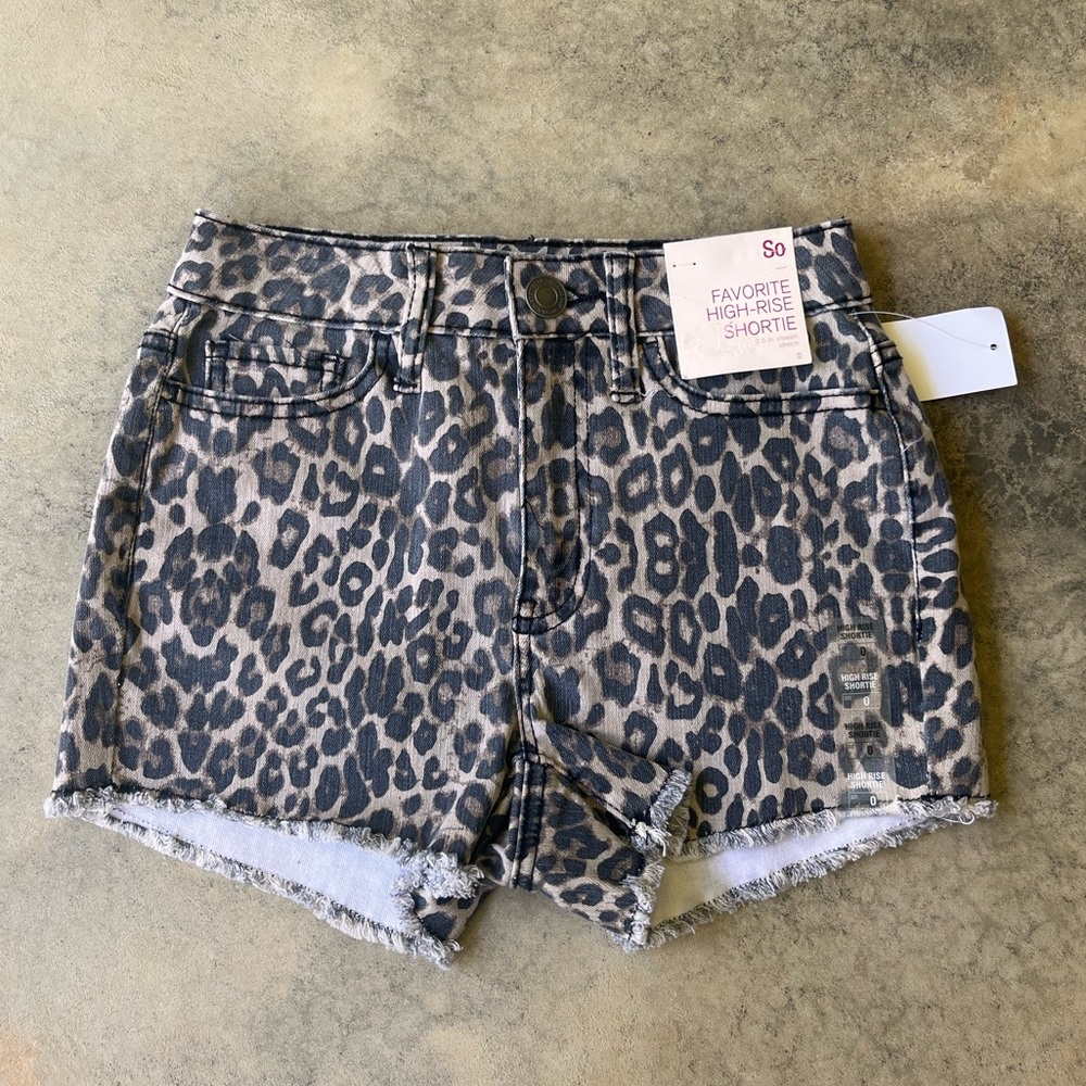 SO Favorite High-Rise Shortie Leopard Print Shorts